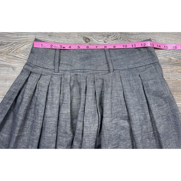Vintage Y2K Forever Twenty One Mini Skirt S Linen Blend Pleated Grey Schoolcore - Picture 6 of 8